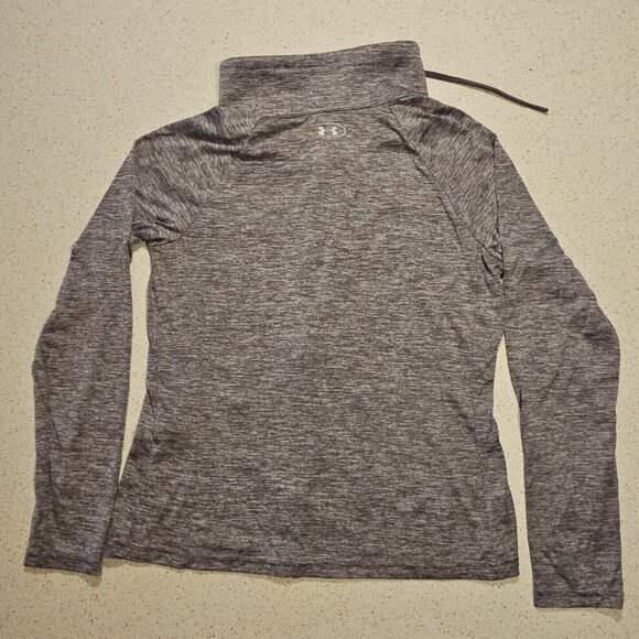 Under Armour Tech Twist Shirt Jacket Womens S Gray Heat Gear Funnel Neck Zip - Picture 7 of 9